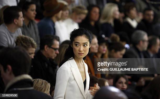 Japanese actress Eriko Hatsune arrives to attend the Christian Dior Haute Couture Spring-Summer 2013 collection show by Belgian designer Raf Simons...
