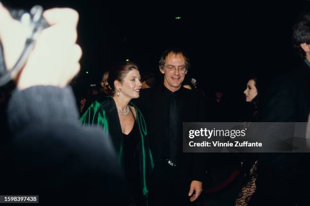 Jane Walker Wood and Christopher Lloyd attend an event, United States, circa 1990s.