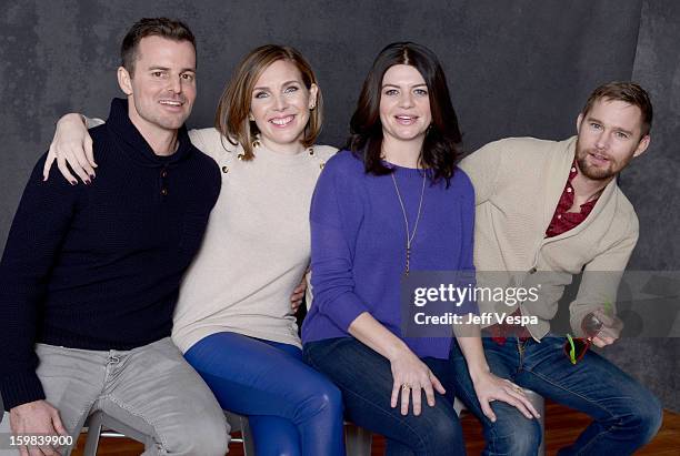 Actress June Diane Raphael, filmmaker Chris Nelson, actress Casey Wilson, and actor Brian Geraghty pose for a portrait during the 2013 Sundance Film...