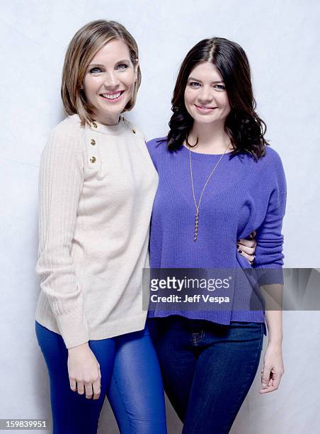 Actresses June Diane Raphael and Casey Wilson pose for a portrait during the 2013 Sundance Film Festival at the WireImage Portrait Studio at Village...