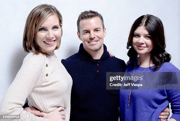 Actress June Diane Raphael, filmmaker Chris Nelson, and actress Casey Wilson pose for a portrait during the 2013 Sundance Film Festival at the...