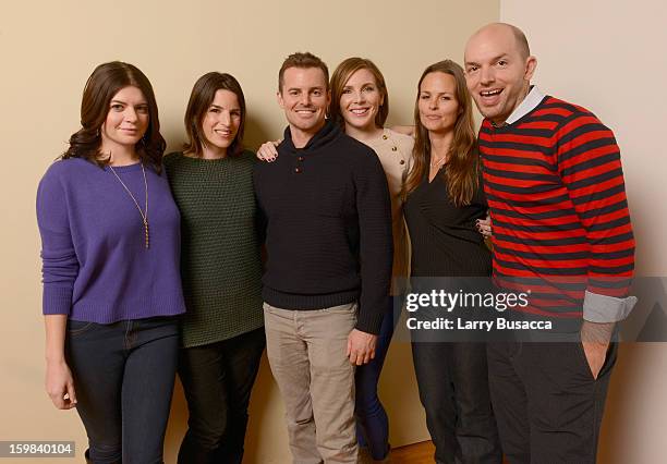 Actor Casey Wilson, producer Elysa Koplovitz, director Chris Nelson, actor June Diane Raphael, producer Heather Rae and actor Paul Scheer pose for a...