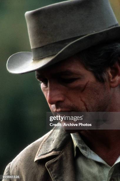 Paul Newman in a scene from the film 'Butch Cassidy and the Sundance Kid', 1969.