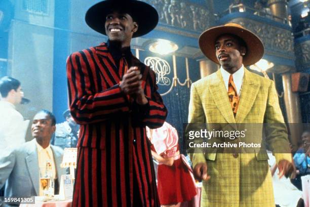 Denzel Washington as Malcolm X and Spike Lee as Shorty in a scene from Lee's biopic of the African-American activist, 'Malcolm X', 1992.