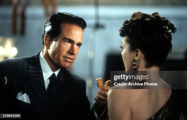 Warren Beatty and Annette Bening in a scene from the film 'Bugsy', 1991.