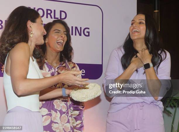 Soha Ali Khan, Geeta Phogat and Neha Dhupia attend the panel discussion for 'world Breastfeeding week' on August 07, 2023 in Mumbai, India