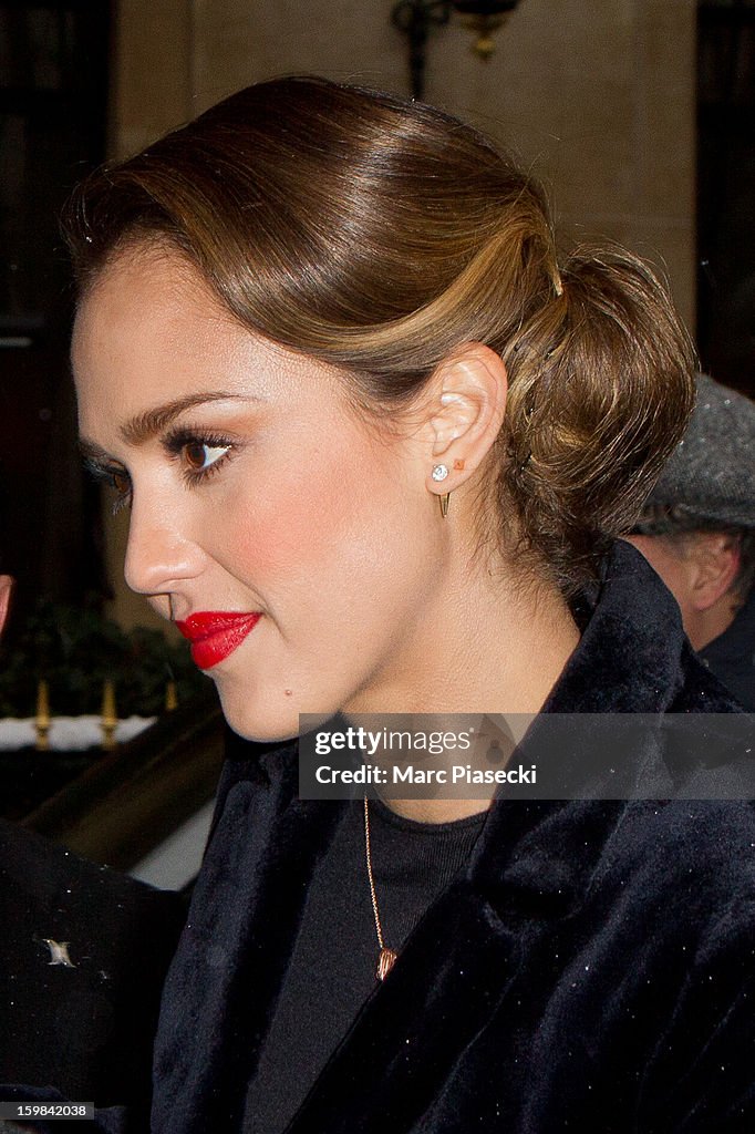 Jessica Alba Sighting In Paris - January 21, 2013