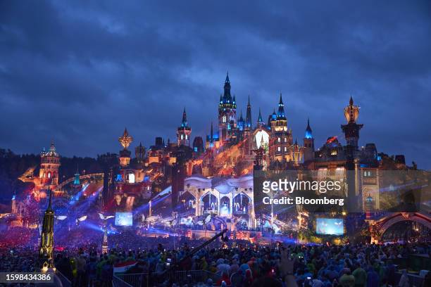 The main stage at the Tomorrowland electronic dance music festival at De Schorre provincial recreational park in Boom, Belgium, on Sunday, July 30,...