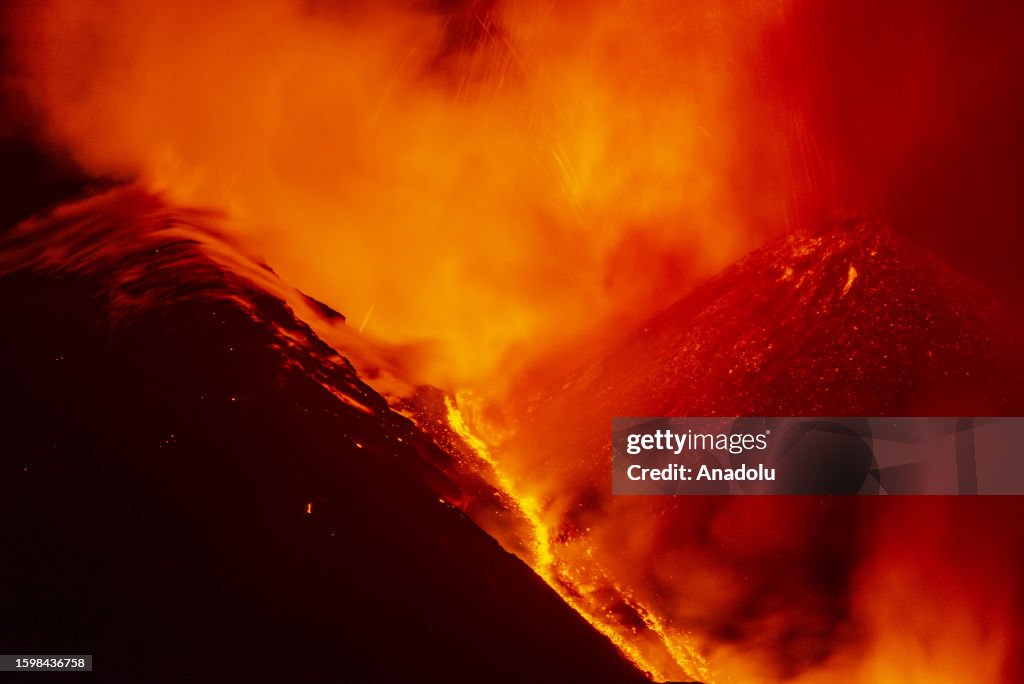 Mount Etna volcano spews lava in Italy