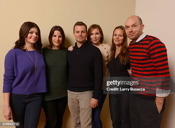 Actor Casey Wilson, producer Elysa Koplovitz, writer/director Chris Nelson, actor June Diane Raphael, producer Heather Rae and actor Paul Scheer pose...