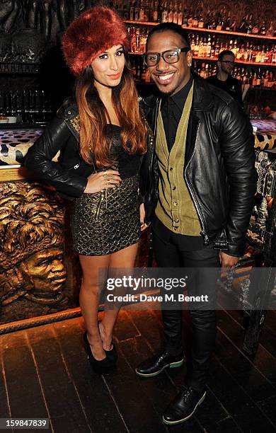 Actress Preeya Kalidas and Official Royston attend Official Royston's birthday party at Shaka Zulu on January 21, 2013 in London, England.