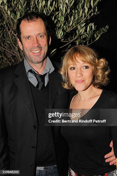 Christian Vadim and Julia Livage attend 'La Petite Maison De Nicole' Inauguration Cocktail at Hotel Fouquet's Barriere on January 21, 2013 in Paris,...