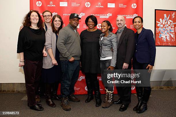 Producer Julie Goldman, editor Matthew Hamachek, co-producer Summer Damon, documentary subject Travis Williams, director Dawn Porter, documentary...