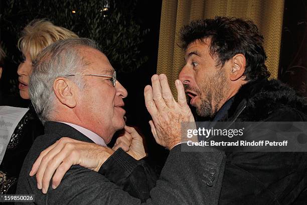 Bernard Murat and Patrick Bruel attend 'La Petite Maison De Nicole' Inauguration Cocktail at Hotel Fouquet's Barriere on January 21, 2013 in Paris,...