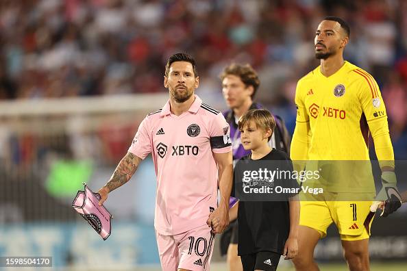 Messi Field Lionel Messi of Inter Miami CF enters the field of play during the ...