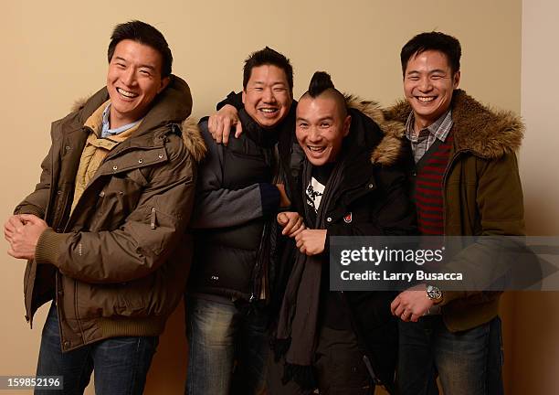 Producers Brian Yang, Christopher Chen, director Evan Jackson Leong and producer Allen Lu pose for a portrait during the 2013 Sundance Film Festival...