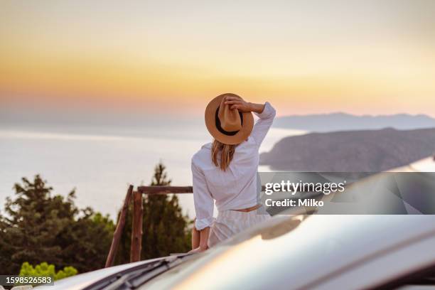 summertime road trip - only young women stock pictures, royalty-free photos & images