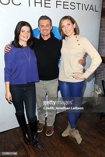 Writer/actress Casey Wilson, director Chris Nelson and writer/actress June Diane Raphael attend Day 3 of the Variety Studio At 2013 Sundance Film...