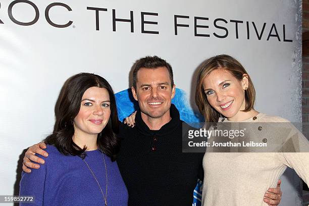 Screenwriter/actress Casey Wilson, director Chris Nelson and actress June Diane Raphael attend Day 3 of the Variety Studio At 2013 Sundance Film...