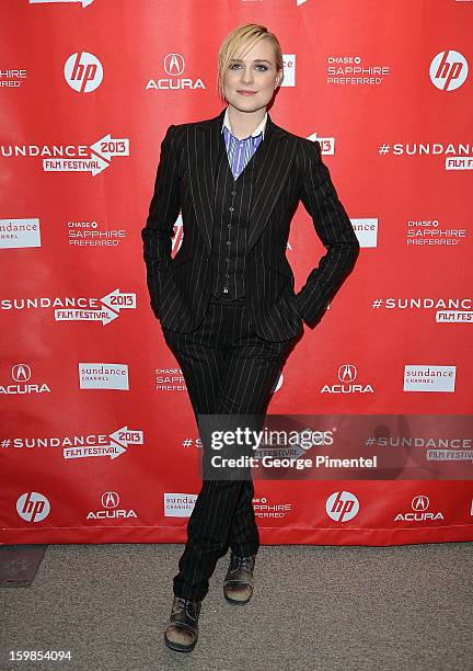 Actress Evan Rachel Wood attends "The Necessary Death Of Charlie Countryman" premiere at Eccles Center Theatre during the 2013 Sundance Film Festival...