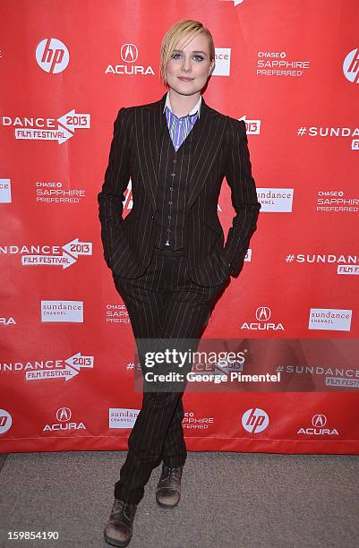 Actress Evan Rachel Wood attends "The Necessary Death Of Charlie Countryman" premiere at Eccles Center Theatre during the 2013 Sundance Film Festival...