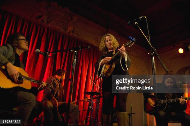 Byron Isaacs, Justin Guip, Amy Helm and Dan Littleton perform on stage at Bush Hall on January 21, 2013 in London, England.