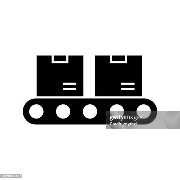 production line icon solid style. vector icon design element for web page, mobile app, ui, ux design - welding stock illustrations