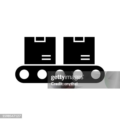 Production Line Icon Solid Style. Vector Icon Design Element for Web Page, Mobile App, UI, UX Design Production Line Icon Solid Style. Vector Icon Design Element for Web Page, Mobile App, UI, UX Design