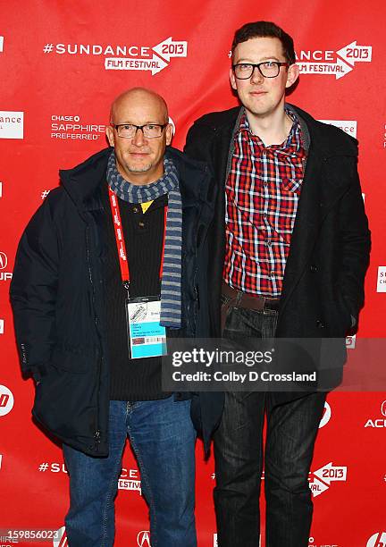 Filmmaker Alex Gibney and James Ball attend the "We Steal Secrets: The Story Of Wikileaks" premiere at The Marc Theatre during the 2013 Sundance Film...