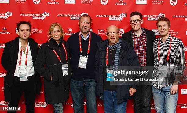 Musician Will Bates, producer Alexis Bloom, producer Marc Shmuger, filmmaker Alex Gibney, James Ball and producer Sam Black attend the "We Steal...