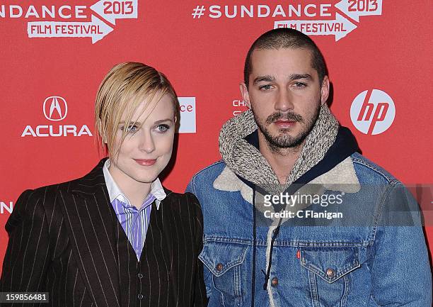 Actors Evan Rachel Wood and Shia LeBouf attend 'The Necessary Death Of Charlie Countryman' premiere at Eccles Center Theatre during the 2013 Sundance...
