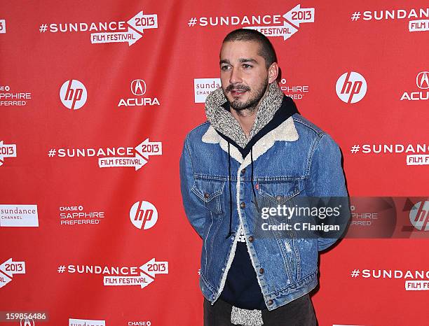 Actor Shia LeBouf attends 'The Necessary Death Of Charlie Countryman' premiere at Eccles Center Theatre during the 2013 Sundance Film Festival on...