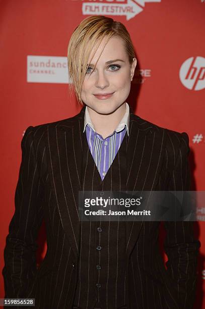 Actress Evan Rachel Wood attends "The Necessary Death Of Charlie Countryman" premiere at Eccles Center Theatre during the 2013 Sundance Film Festival...
