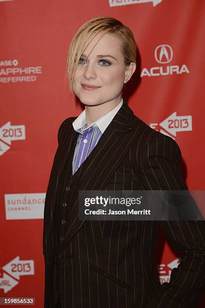 Actress Evan Rachel Wood attends "The Necessary Death Of Charlie Countryman" premiere at Eccles Center Theatre during the 2013 Sundance Film Festival...