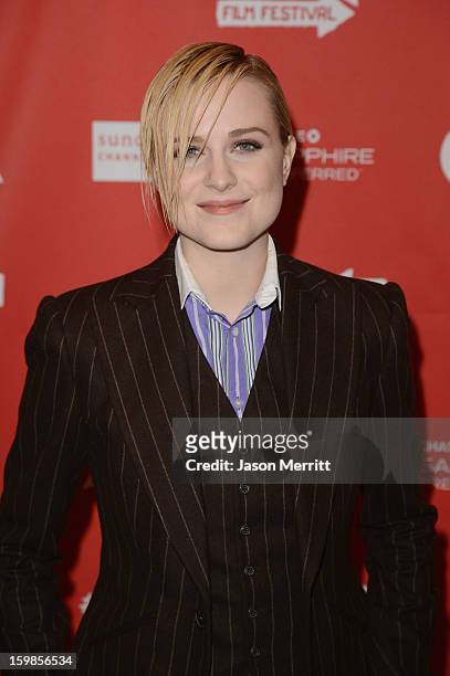 Actress Evan Rachel Wood attends "The Necessary Death Of Charlie Countryman" premiere at Eccles Center Theatre during the 2013 Sundance Film Festival...