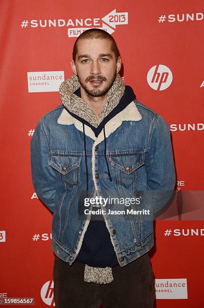 Actor Shia LeBouf attends "The Necessary Death Of Charlie Countryman" premiere at Eccles Center Theatre during the 2013 Sundance Film Festival on...