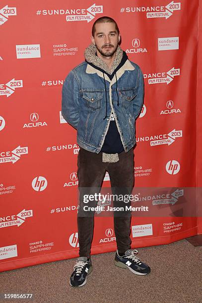 Actor Shia LeBouf attends "The Necessary Death Of Charlie Countryman" premiere at Eccles Center Theatre during the 2013 Sundance Film Festival on...