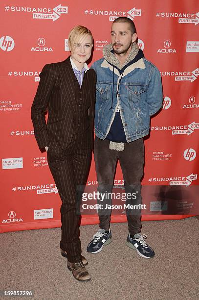 Actors Evan Rachel Wood and Shia LeBouf attend "The Necessary Death Of Charlie Countryman" premiere at Eccles Center Theatre during the 2013 Sundance...