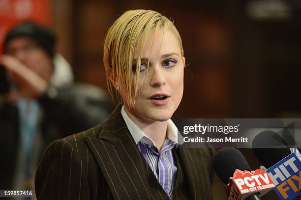 Actress Evan Rachel Wood attends "The Necessary Death Of Charlie Countryman" premiere at Eccles Center Theatre during the 2013 Sundance Film Festival...