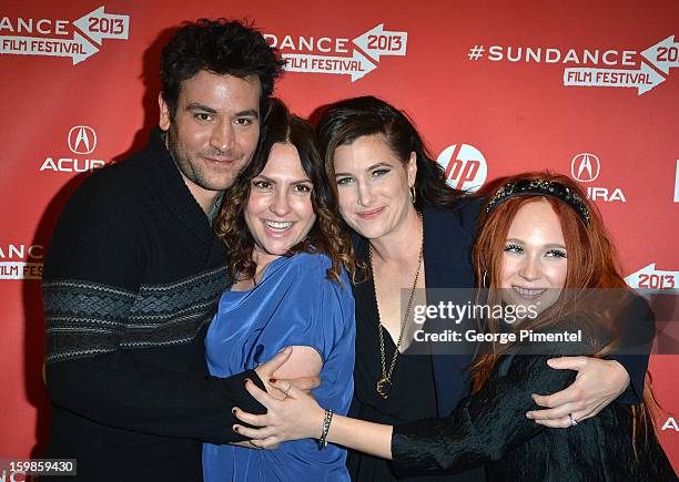 Actor Josh Radnor, director Jill Soloway and actors Kathryn Hahn and Juno Temple attend the "Afternoon Delight" premiere at Eccles Center Theatre...