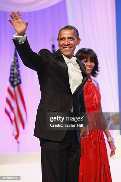 President Barack Obama and First Lady Michelle Obama attend the Inaugural Ball on January 21, 2013 in Washington, United States.