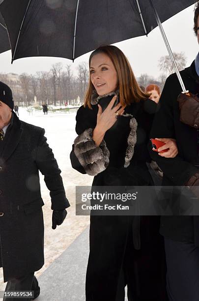 Carole Bouquet attends The Christian Dior: Outside Arrivals- Paris Fasshion Week Haute-Couture Spring/Summesr 2013 at Espace Ephemere des Tuileries...