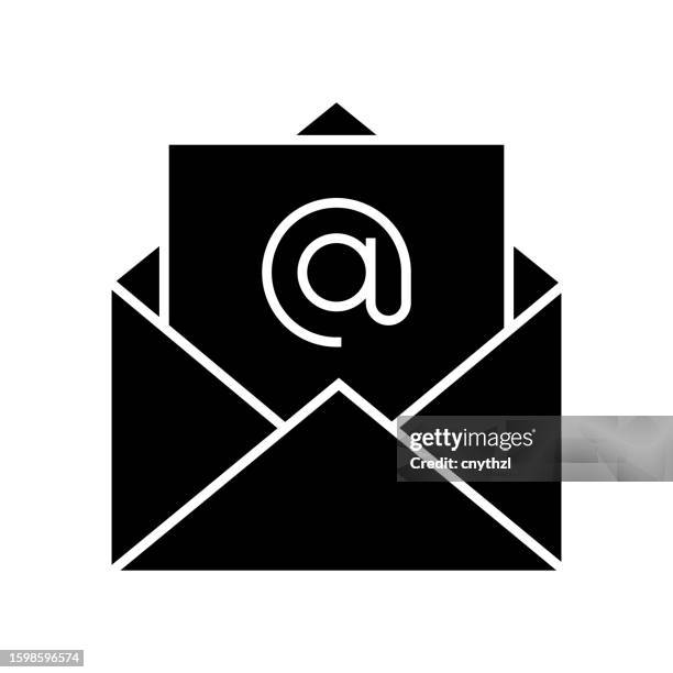 e-mail-symbol im einfarbigen stil. vektorsymbol-designelement für webseite, mobile app, ui, ux-design - e mail spam stock-grafiken, -clipart, -cartoons und -symbole