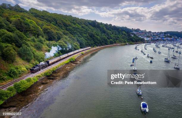dart estuary steam train - history and progress of the steam engine stock pictures, royalty-free photos & images