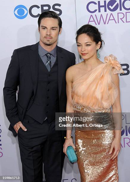 Actor Jay Ryan and actress Kristin Kreuk arrive for the 34th Annual People's Choice Awards - Arrivals held at Nokia Theater at L.A. Live on January...