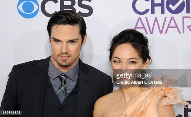 Actor Jay Ryan and actress Kristin Kreuk arrive for the 34th Annual People's Choice Awards - Arrivals held at Nokia Theater at L.A. Live on January...