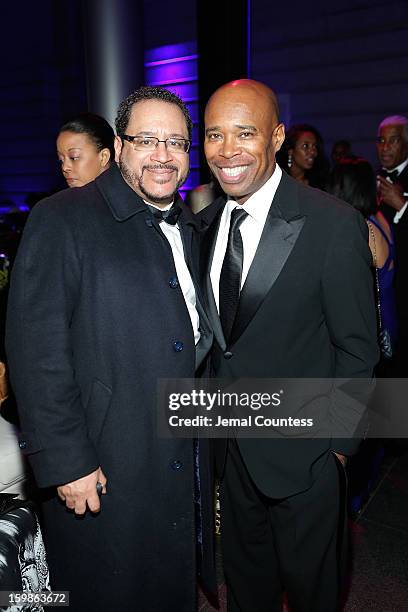 Author Michael Dyson and Senior Vice President of Programming at HBO Sports Kery Davis attend the Inaugural Ball hosted by BET Networks at...