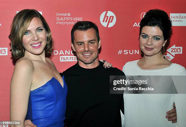 Actress Casey Wilson, director Chris Nelson and actress June Diane Raphael attend the "Ass Backwards" premiere at Egyptian Theatre during the 2013...