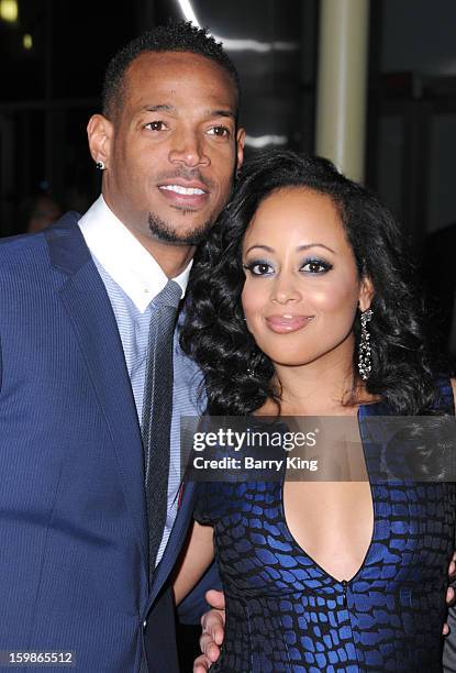 Actor Marlon Wayans and actress Essence Atkins attend the premiere of 'A Haunted House' at ArcLight Hollywood on January 3, 2013 in Hollywood,...