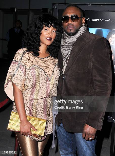 Actor Omar Epps and wife Keisha Epps attend the premiere of 'A Haunted House' at ArcLight Hollywood on January 3, 2013 in Hollywood, California.